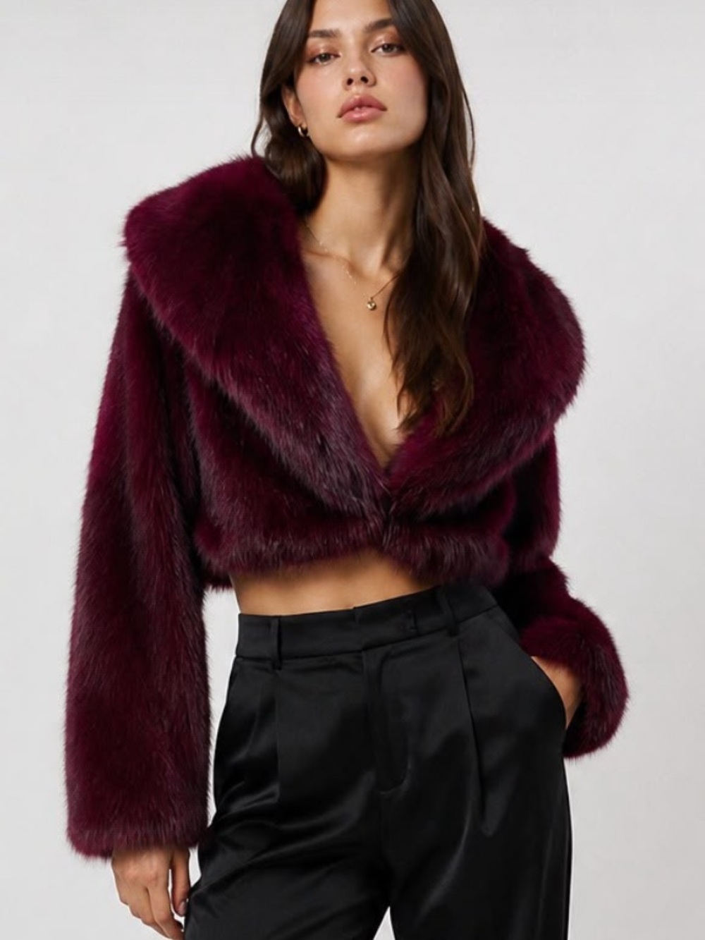 Women's Faux Fur Cropped Jacket